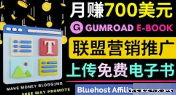 通过虚拟商品交易平台Gumroad发布免费电子书，并推广自己的联盟营销链接赚钱