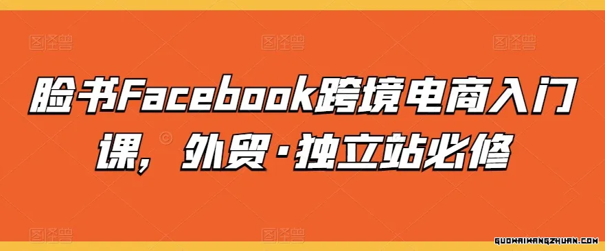 脸书Facebook跨境电商入门课，外贸·独立站必修（19节课）