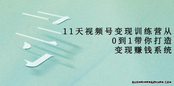 11天视频号变现训练营，从0到1打造变现赚钱系统（价值398元）