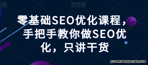 零基础SEO优化课程，手把手教你做SEO优化，只讲干货