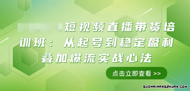 短视频直播带货培训班：从起号到稳定盈利叠加爆流实战心法（11节课）