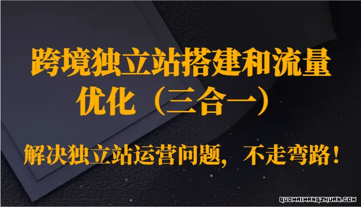 跨境独立站搭建和流量优化（三合一）解决独立站运营问题，不走弯路！