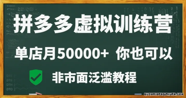 拼多多虚拟电商训练营月入30000+你也行，暴利稳定长久，副业首选