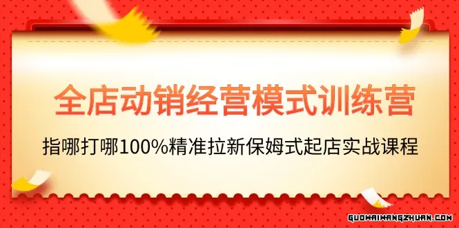 全店动销经营模式特训营，指哪打哪100%精准拉新保姆式起店实操课程