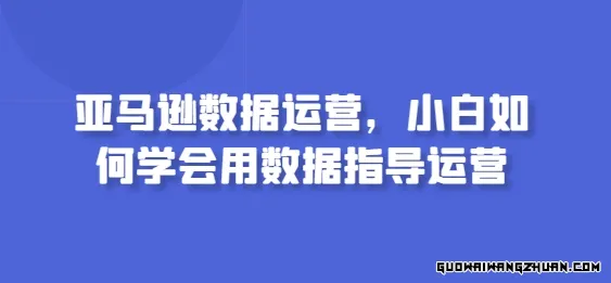 亚马逊数据运营，小白如何学会用数据指导运营