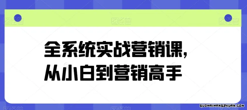 全系统实战营销课，从小白到营销高手