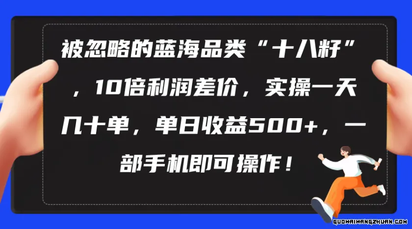 被忽略的蓝海品类“十八籽”，10倍利润差价，实操一天几十单 单日收益500+