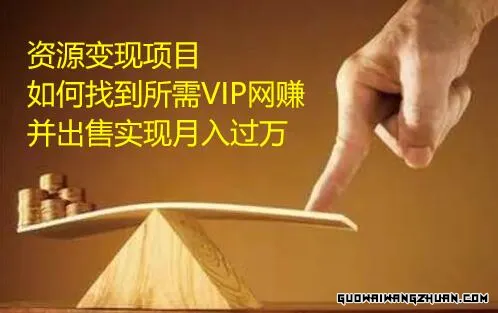 资源变现项目，如何找到所需VIP网赚资源并出售实现月入万