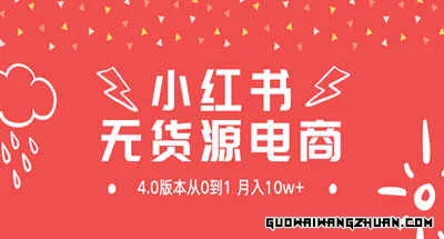 小红书新电商实战，无货源实操从0到1月入10w+，联合抖音放大收益