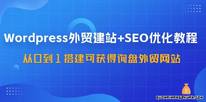 WordPress外贸建站+SEO优化教程，从0到1搭建可获得询盘外贸网站（57节课）