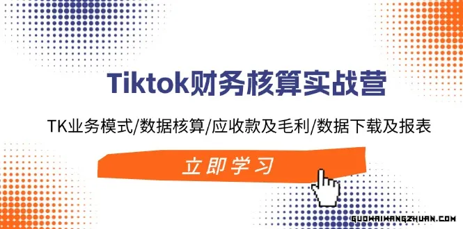 Tiktok财务核算实战营：TK业务模式/数据核算/应收款及毛利/数据下载及报表