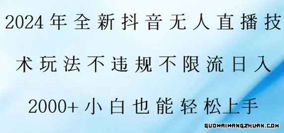 2024年全新抖音无人直播技术玩法，日入2k，小白也能轻松上手