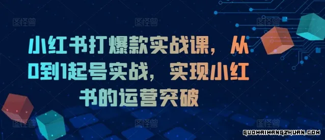 小红书打爆款实战课，从0到1起号实战，实现小红书的运营突破