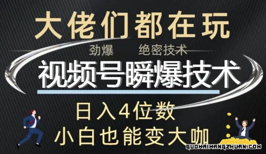 视频号瞬爆技术+直播玩法解析，全流程视频教程