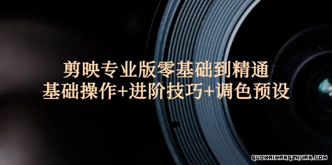 从小白到大神：剪映专业版从零开始掌握全面技能——基础操作、高级技巧与调色预设攻略