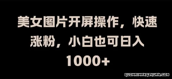 揭秘美女图片开屏技巧：小白快速涨粉攻略，轻松实现日入1000+