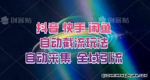 快手、抖音、闲鱼自动截流玩法，利用一个软件自动采集、评论、点赞、私信，全域引流