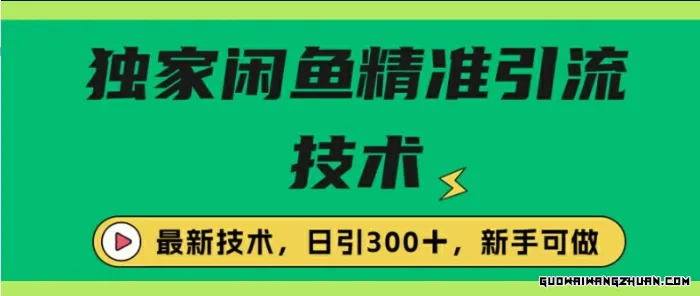 闭鱼精准引流，日引300+创业粉保姆级教程，新手可做